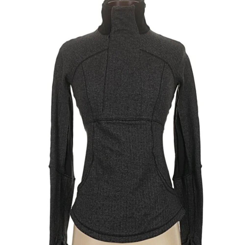 Lululemon Athletica Women's Gray Track Jacket Size 4 Full Zip Long Sleeve